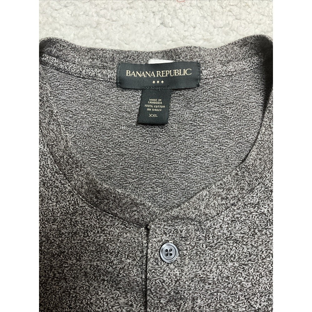 Banana Republic Sweater Mens Large Gray Henley Pullover Long Sleeve 2XL - Picture 2 of 7